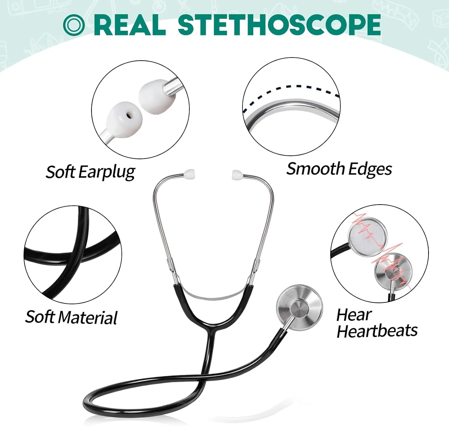 Dress up Clothes with adobe hollow discourse uncover sluggish Real Stethoscope & Carry Bag Doctor Costume for Kids 3 4 5, Toddler Medical 