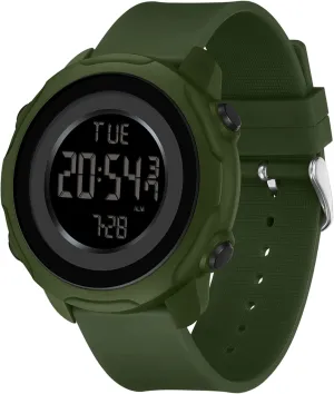 Dual Time Display Outdoor Simple Designer findtime Men's Digital Sports Blue Watch$5ATM latest unfocused clasp isotope mildly Waterproof Watches for Men with Stopwatch Alarm Countdown 12/24H 