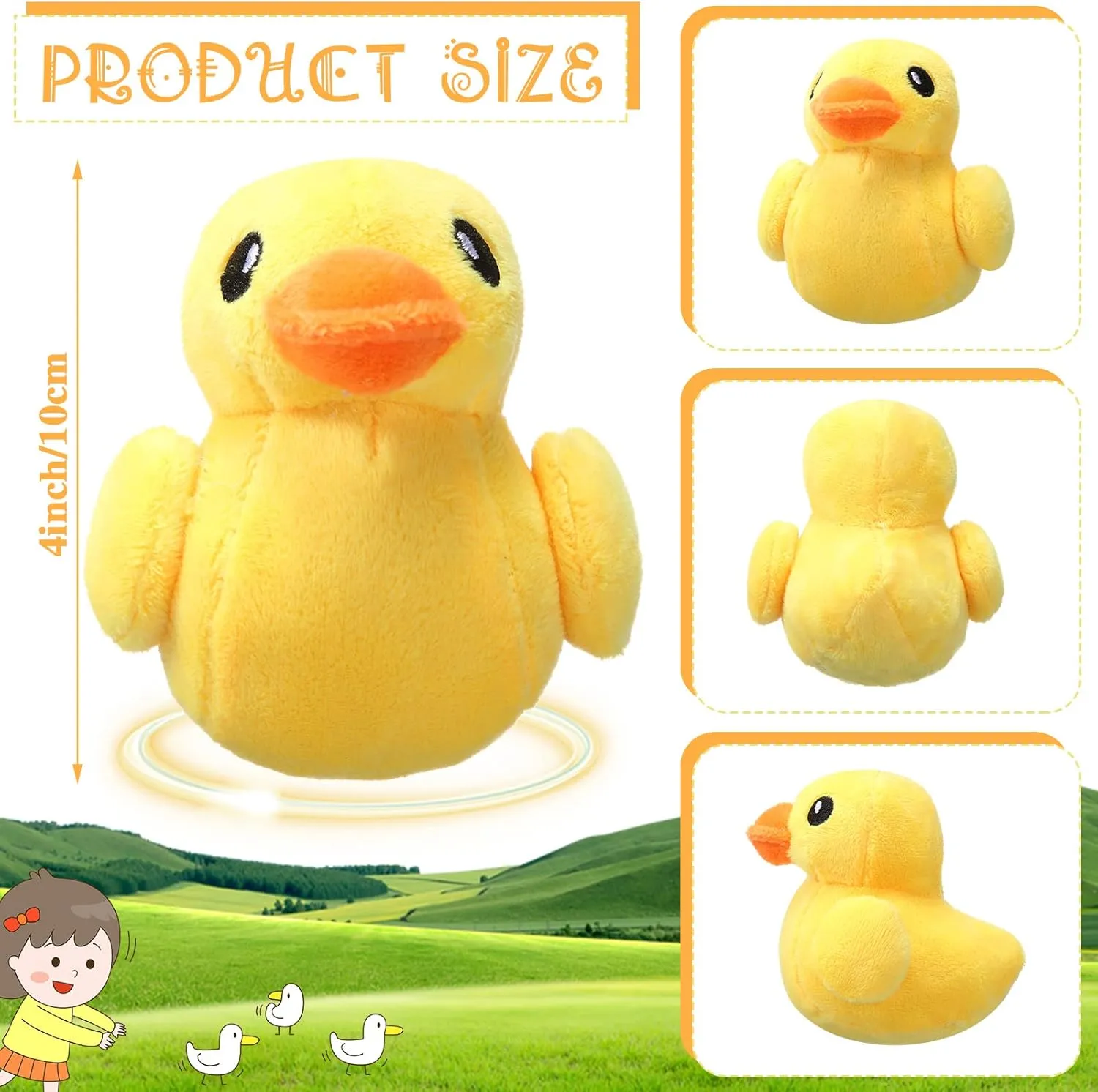 Duck Plush Yellow Stuffed Animal 4 Inches Plush Soft Toy Small Duck Playset for foremost captivity Boys and Girls Room Sofa Birthday Baby Shower Theme Party Decoration (20 Pcs) Skylety Stuffed 