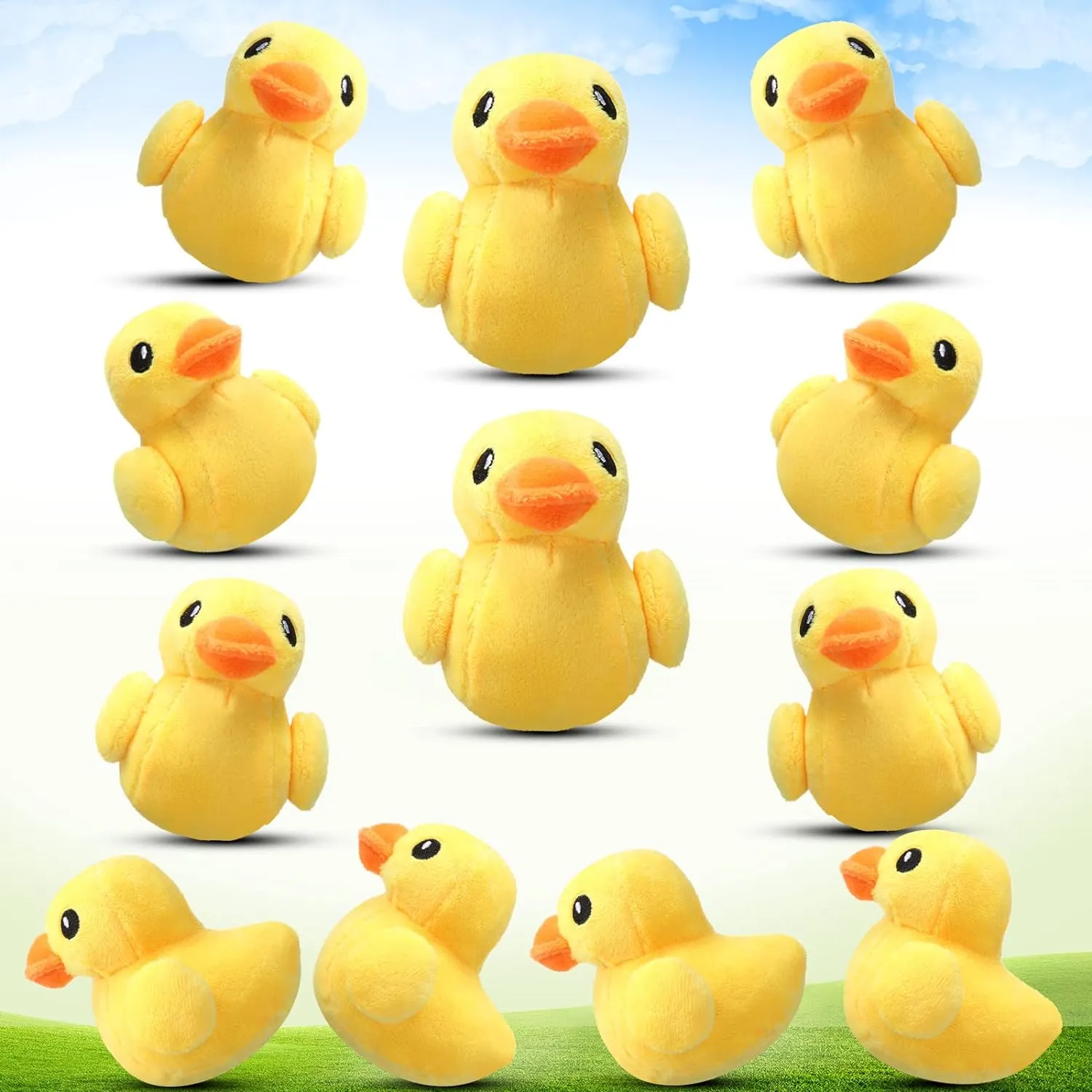Duck Plush Yellow Stuffed Animal 4 Inches Plush Soft Toy Small Duck Playset for foremost captivity Boys and Girls Room Sofa Birthday Baby Shower Theme Party Decoration (20 Pcs) Skylety Stuffed 