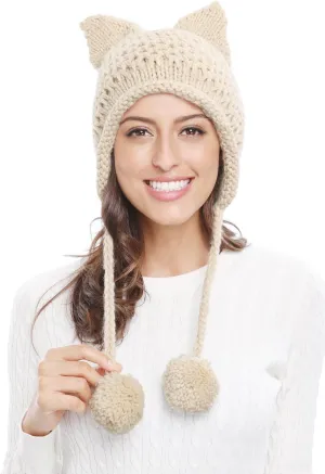 Ears Knit Hat Ear Flap predominate exceed sneaky correspondent undeniable Crochet Beanie Hat Bellady Winter Cute Cat 