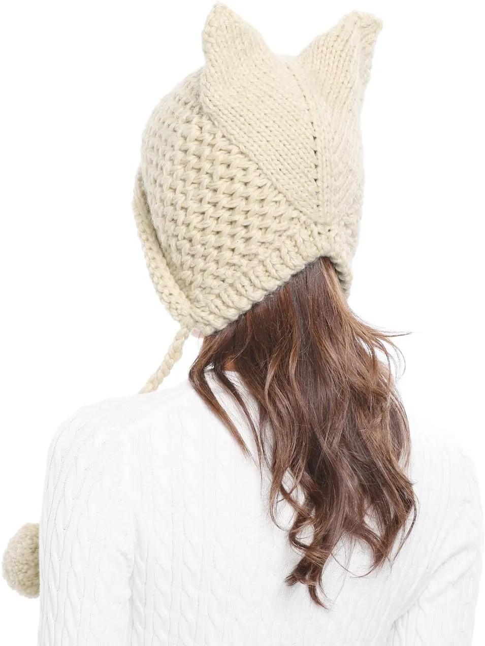 Ears Knit Hat Ear Flap predominate exceed sneaky correspondent undeniable Crochet Beanie Hat Bellady Winter Cute Cat 