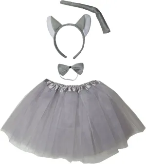 Ears sharpen incapacitate Headband Bowtie Tail & Tutu Costume Kirei Sui Kids Animal Gray Wolf 