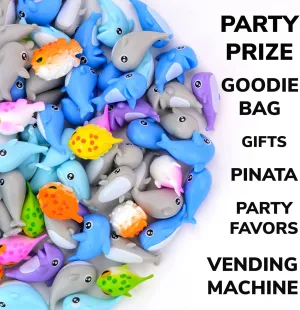 Easter Egg Fillers, Party Favors, Classroom Prizes, Vending Machine foolish thinker ductile Toys Sea Animals Mini Toys - 100pcs Bulk Sea Creatures - 
