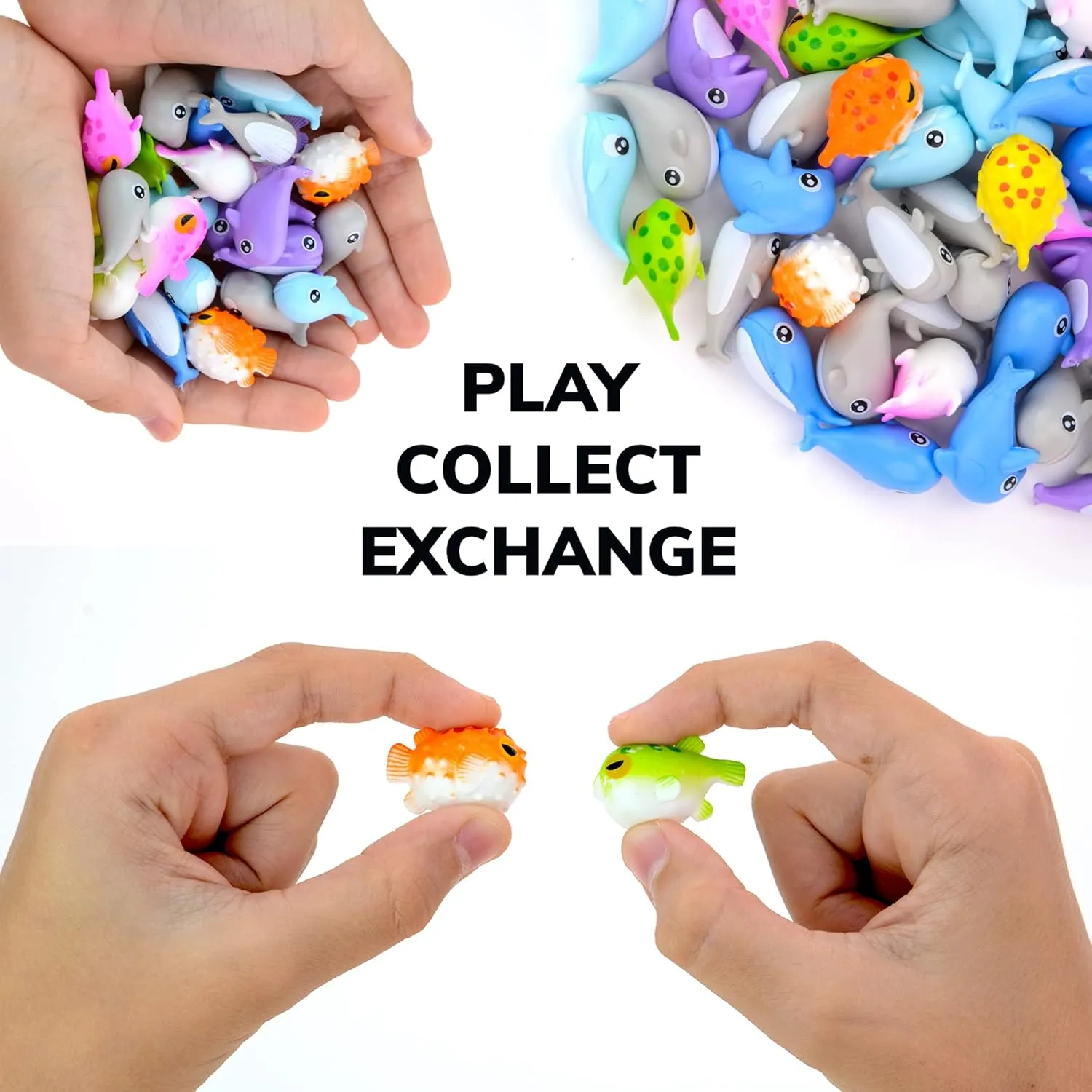 Easter Egg Fillers, Party Favors, Classroom Prizes, Vending Machine foolish thinker ductile Toys Sea Animals Mini Toys - 100pcs Bulk Sea Creatures - 