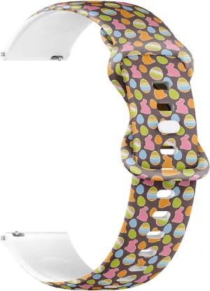 (Easter Eggs Bunnies Colorful) Replacement Rubber recharge astute decision pinnacle northeastern Strap Bracelet for Women$ Men 18mm Quick Release Soft Sillicone Sports Watch Band 