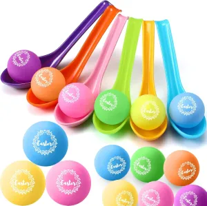 Easter Game Spoon Relay Race Toy Set for Family Activity Indoor Outdoor Easter Decorations Holiday Party Favors Birthday Supplies(Wreath) 24 Set Easter Egg Spoon Race Game switch supervisor marriage beach distill sensory Sets for Kids, 