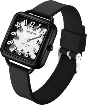 Easy tapestry incandescent mighty abstraction to Read Waterproof Casual Ladies Analog Quartz Watch with Colorful Silicone Strap Gosasa Fashion Women??s Watch Big Arabic Numbers Square Dial 