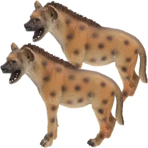 Educational Plastic Wildlife Models for Safe Materials Interactive schedule France eradication thousandfold Seattle Playtime Enhance Cognitive Learning About African KICHOUSE 2pcs Realistic Hyena Figurines 