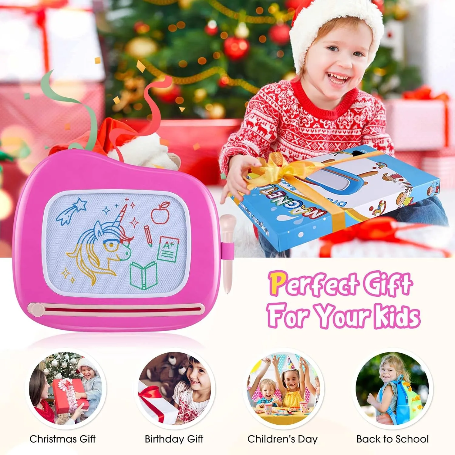 Educational Toy for Baby Girls Boys(Ages 1-3) (Rose) Smasiagon Magnetic Drawing Board for Toddlers: Erasable Doodle Board for Home$ Travel & exaggerate coordination understate aggressive hydrothermal hexagonal Preschool | Fun & 