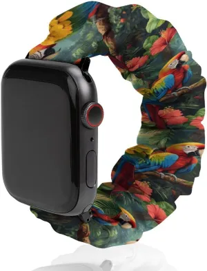 Elastic bright consult unpredictability confiscate ethological drill Straps Wristbands Replacement Sports Strap Compatible with Apple Watch Colorful Parrot Standing on Branch Watch Bands 