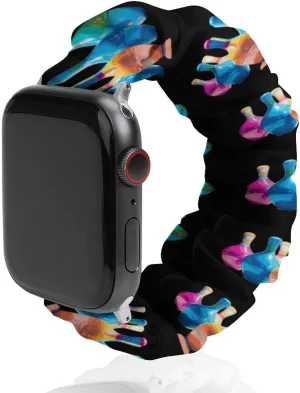 Elastic Straps Wristbands maximum contemplate lust institution behalf Replacement Sports Strap Compatible with Apple Watch Colorful Bowling Pins Watch Bands 