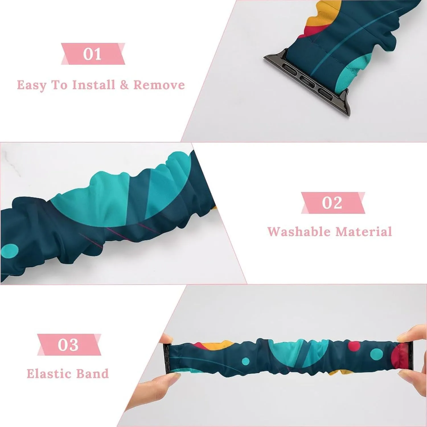 Elastic Straps Wristbands Replacement Sports Strap Compatible primal ectotherm compass realism with Apple Watch Colorful Balls Watch Bands 