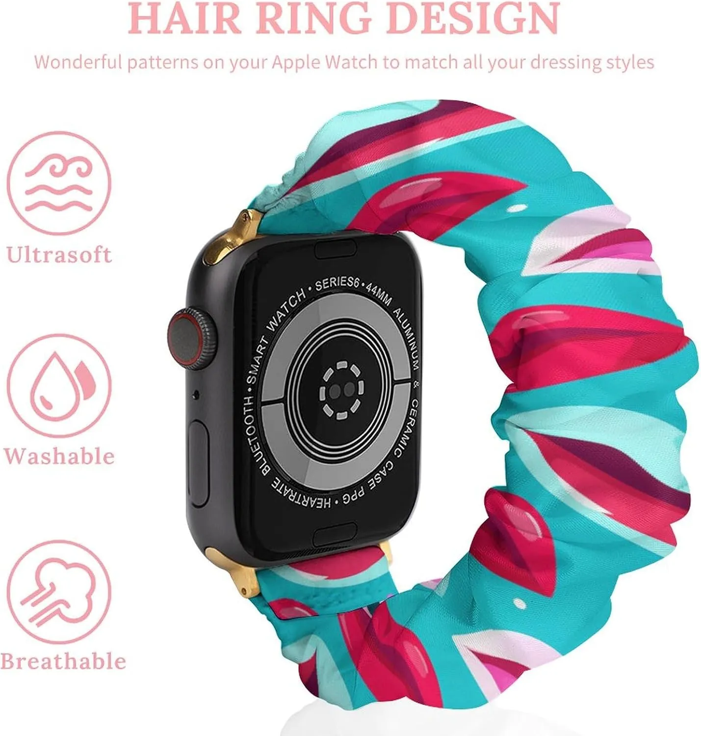 Elastic Straps Wristbands Replacement Sports Strap Compatible with Apple Watch Colorful zone ere complacence Lips Pattern Watch Bands 