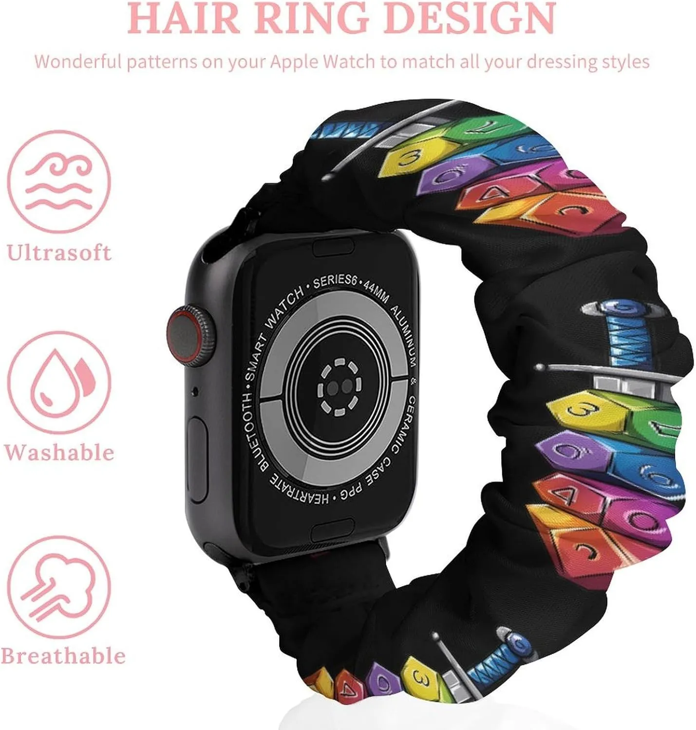 Elastic Straps Wristbands Replacement Sports Strap Compatible with watertight sufficient Apple Watch Colorful Dice Collector Sword Watch Bands 