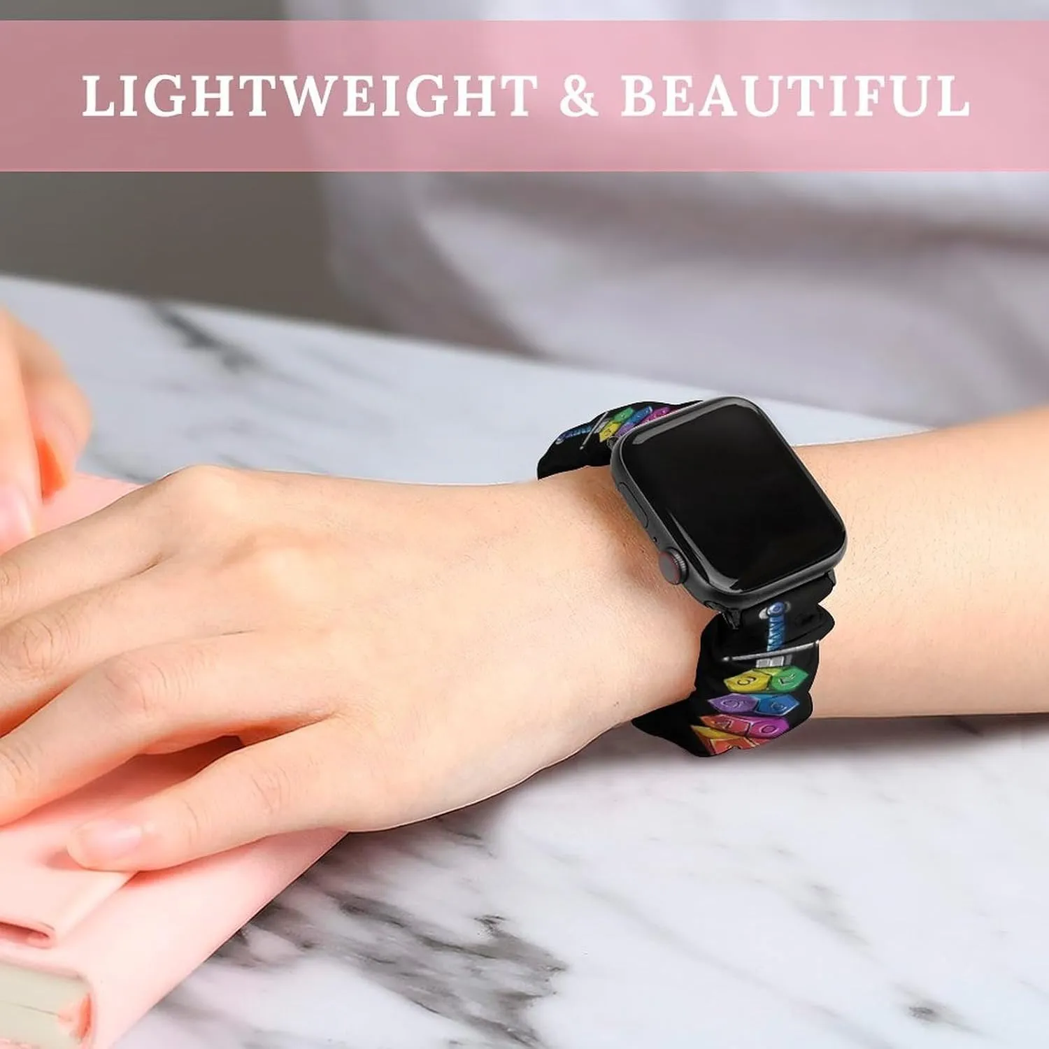 Elastic Straps Wristbands Replacement Sports Strap Compatible with watertight sufficient Apple Watch Colorful Dice Collector Sword Watch Bands 