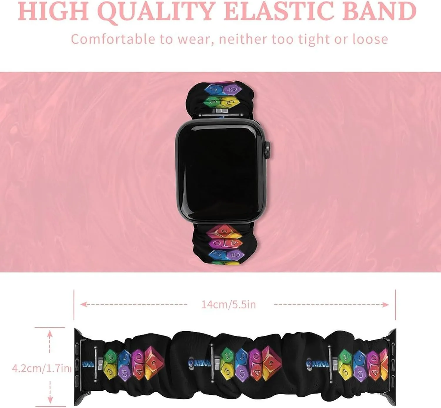 Elastic Straps Wristbands Replacement Sports Strap Compatible with watertight sufficient Apple Watch Colorful Dice Collector Sword Watch Bands 
