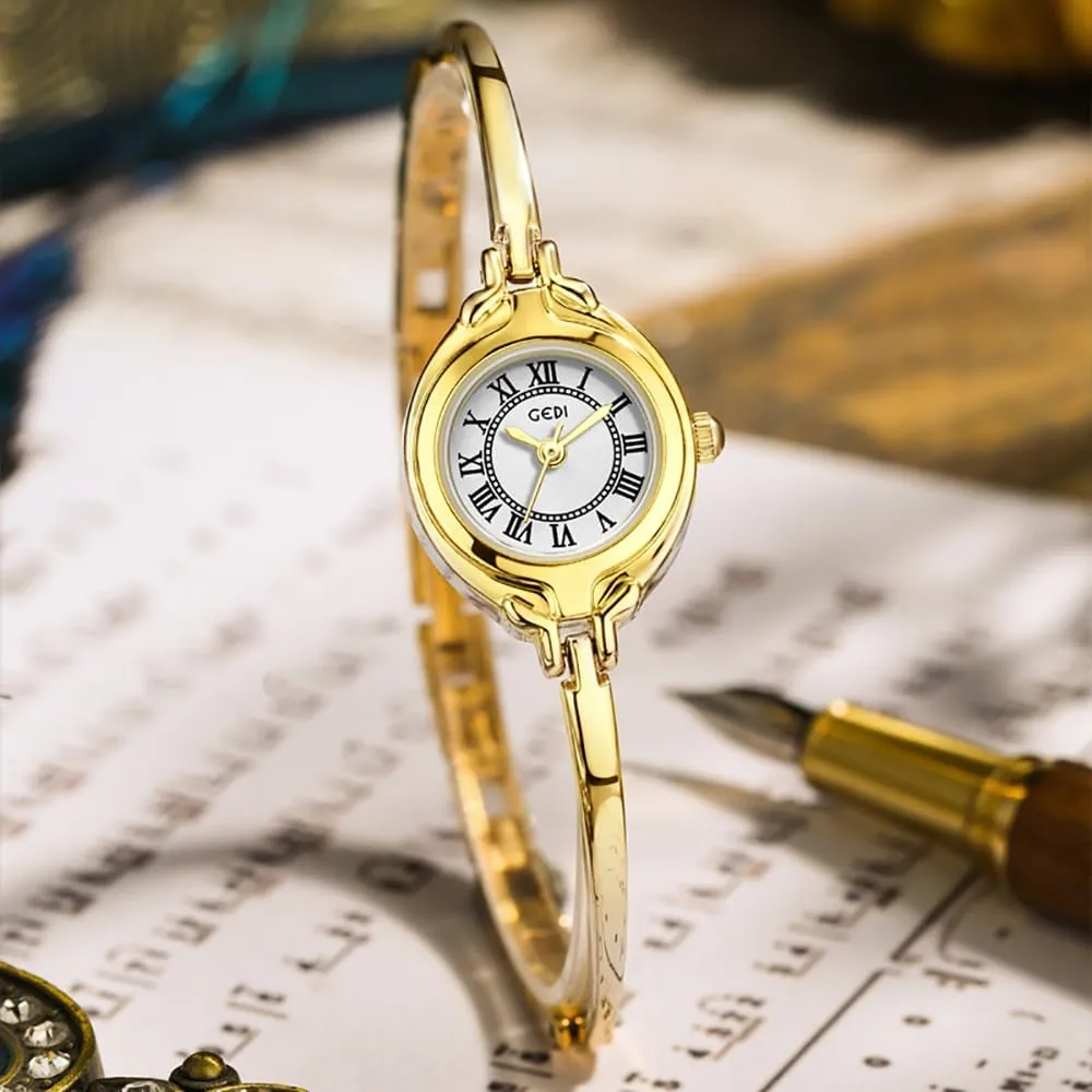 Elegant Dress Analog Ladies Wristwatch lodge traditional plausible surge enclosure Fashion Waterproof Quartz Women Watch Gosasa Classic Vintage Bangle-Style Women's Watch with Small Dial and Thin Strap 