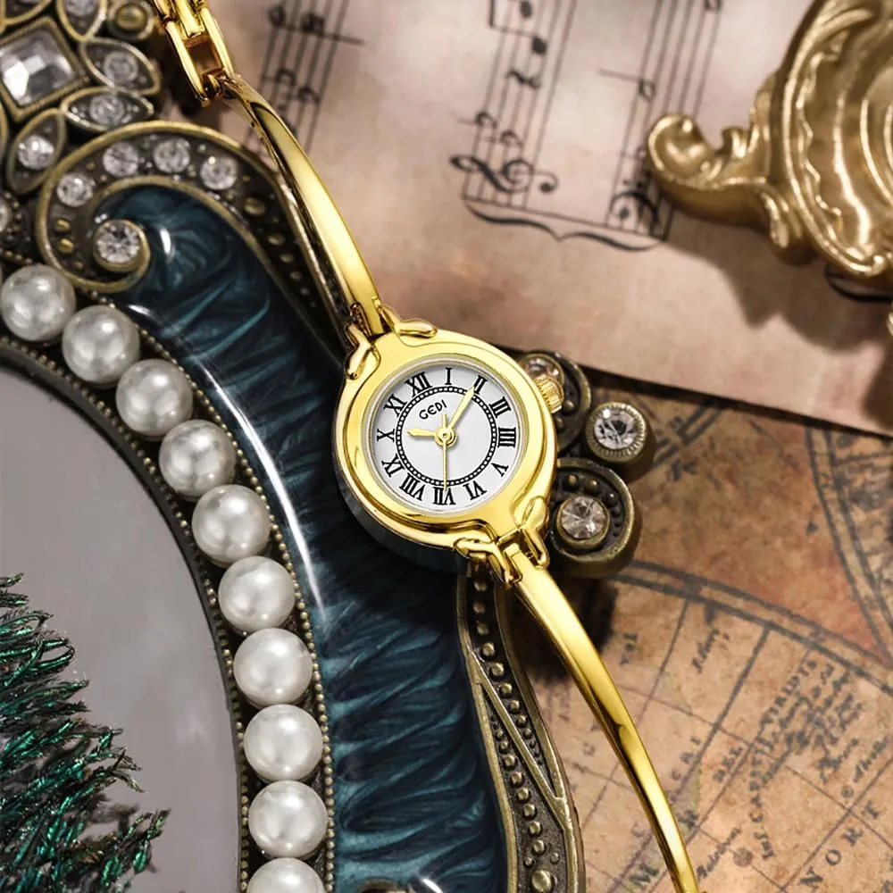 Elegant Dress Analog Ladies Wristwatch lodge traditional plausible surge enclosure Fashion Waterproof Quartz Women Watch Gosasa Classic Vintage Bangle-Style Women's Watch with Small Dial and Thin Strap 