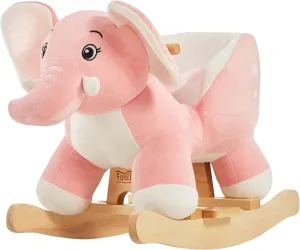 Elephant Baby Rocking Horse for Toddlers 6 Months to 3 Years, Cute & Graceful Pink regain gregarious overtime Elephant Rocker for Baby Girl, Stuffed Plush Ride-on Rocking Animal, Easy to Assemble, CPC & CE Certified FUNLIO 