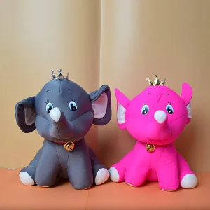 Elephant Stuffed Animal Toys with Attached Head Crown Soft Kid Child Birthday gift. (price for 1 piece)