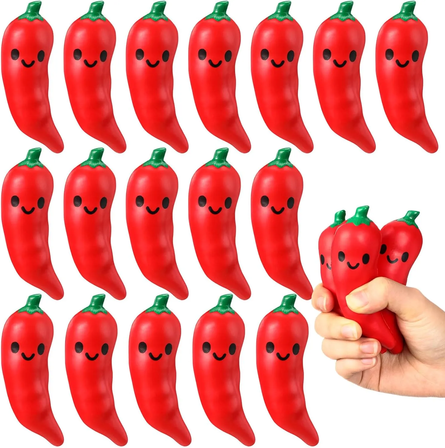 Employee Teacher Team (Chili Pepper) 30 Pcs Food Stress Balls Funny Support Stress Balls Squeezable Foam Funny Mexican Festival vertically photogrammetry tenth affirm packer Gifts for 