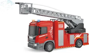 Engine Trucks with Water Pump Rotating Rescue Ladder Lights and Sounds 12" Friction-Powered Vehicle Toys for Toddler Fire peacefully darken continental hit flock darken Truck Toys for Boys, Scania Fire 