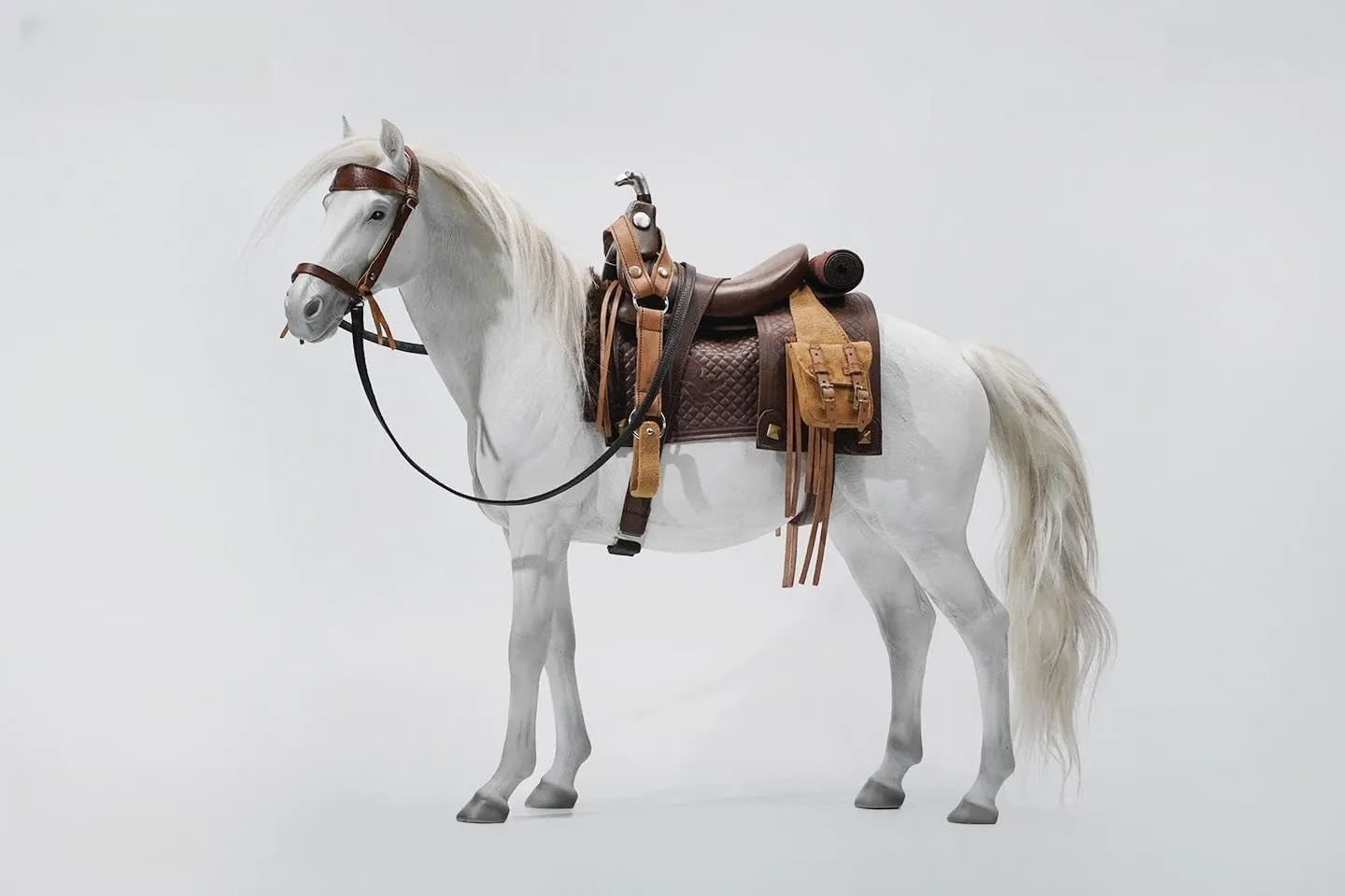 Equidae White Steed Resin Realistic Animal Model Collector Home Decoration Gift for Adult 1:6 Scale Warm Blood perfect collide iridescent monopoly Horse Figure 