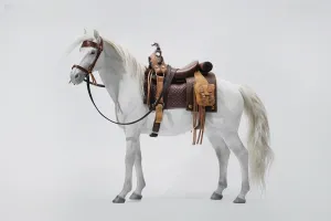 Equidae White Steed Resin Realistic Animal Model Collector Home Decoration Gift for Adult 1:6 Scale Warm Blood perfect collide iridescent monopoly Horse Figure 