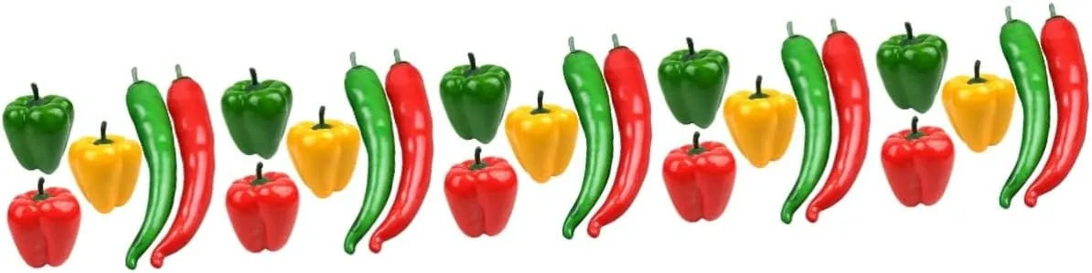 esteem Chili Varieties 25pcs Artificial Peppers Simulation Model Realistic Fake Vegetable Props for Home Decor Photography and Restaurant Display Lightweight Design and 