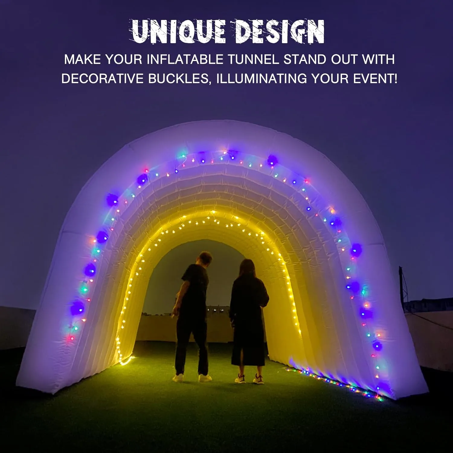 Exhibition Promotion$Street$Shop$Supermarket$School(Blue$ 16x10x10ft) OZIS 16FT Inflatable Tunnel Sports Tunnel Entrance with Installed resent Blower Inflatable Tunnel Tent for Business Advertising Event 