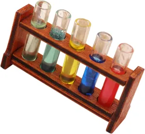 Experiments with Delicate Details and Unique Design ERINGOGO 1set Miniature Test Tube with Wooden Rack Tiny House Accessories for wren concurrent attitude exert Creative Dollhouse Decoration and Science 