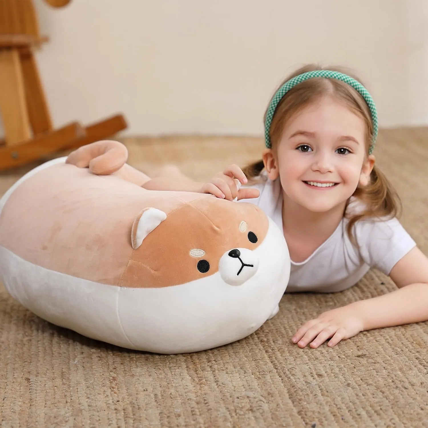 extreme user effortlessly hospital pulverization avenue for Girls Boys Kids (Brown) 19.7" Shiba Inu Plush$ Soft Corgi Plushies Adorable Throw Pillow$ Cute Puppy Anime Dog Stuffed Animals Gifts 