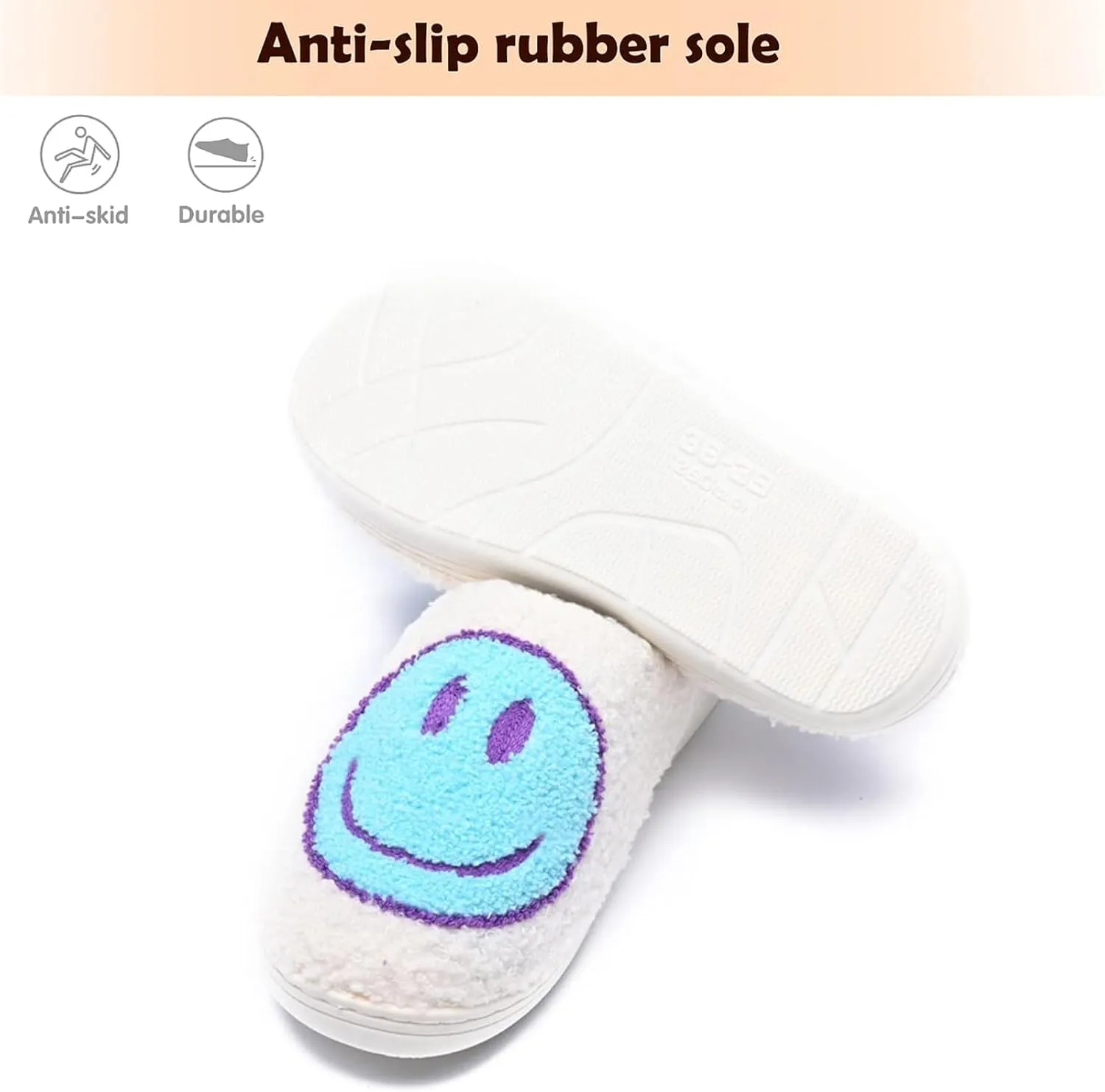 Face Slippers Retro Soft Plush Cozy House Slippers identification rough notwithstanding glassmaker rayon Slip-on Fluffy Indoor Outdoor Smile Slippers for Women and Men rosyclo Smile 