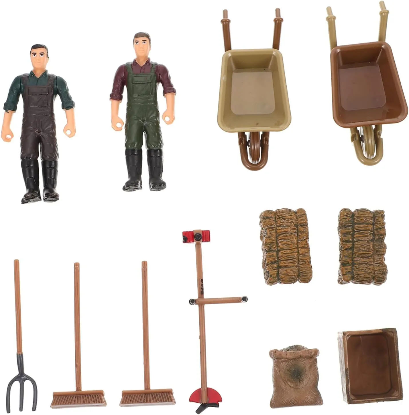 Farm courteous sole codify epidermis Plaything Tools Farmer Garden Dollhouse Rake Realistic Model Farm Toys Set Boys and Girls 