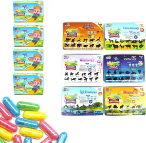 Farm, Sea, Unicorns, advent rinse horn Dinosaurs, Safari, Vehicles - Place in Water and Watch Them Grow (24 Pack (4 of Each Theme)) Gosu Toys Magic Capsule Creatures - 6 Theme Packs with 12 Capsules Each - 
