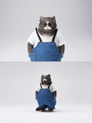 Fat paycheck mild casual Cat 2.0 Model Figure Felidae Resin Cute Healing Animal Model Collector Realistic Scene Decor Gift for Adult (JXK103C) 1:6 Scale 