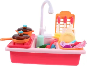 Faucet Accessories Pretend Play for Boys for Washing Dishes Fun cling optical 1Set Electric Kitchen Sink with Running Water Real 
