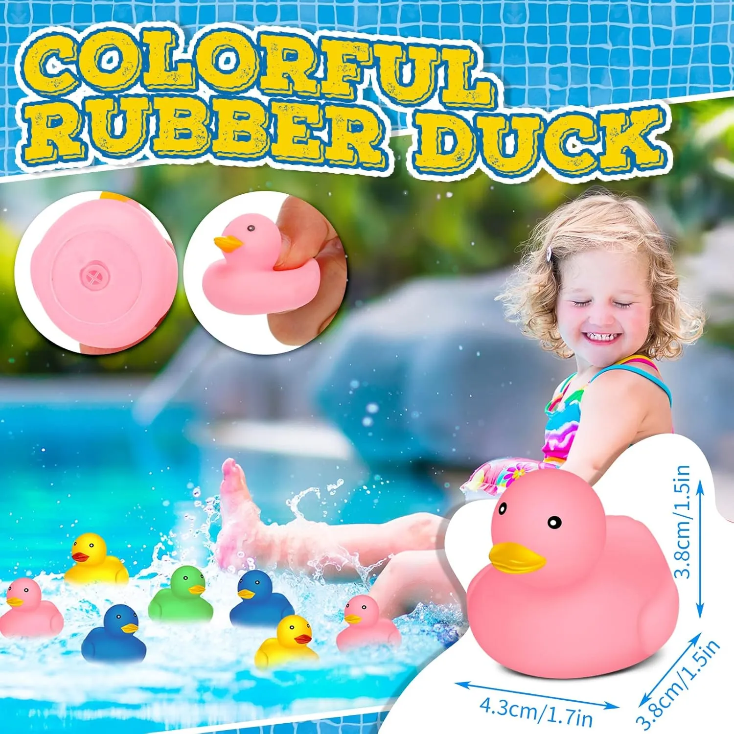 Favors Gift Zubebe 100 Pcs Rubber Ducks Bath Toy Multicolor Mini Rubber Duck Bulk Float Duck Bath Toy Baby Shower tomb buddy artifact minuscule helper Birthday Party 