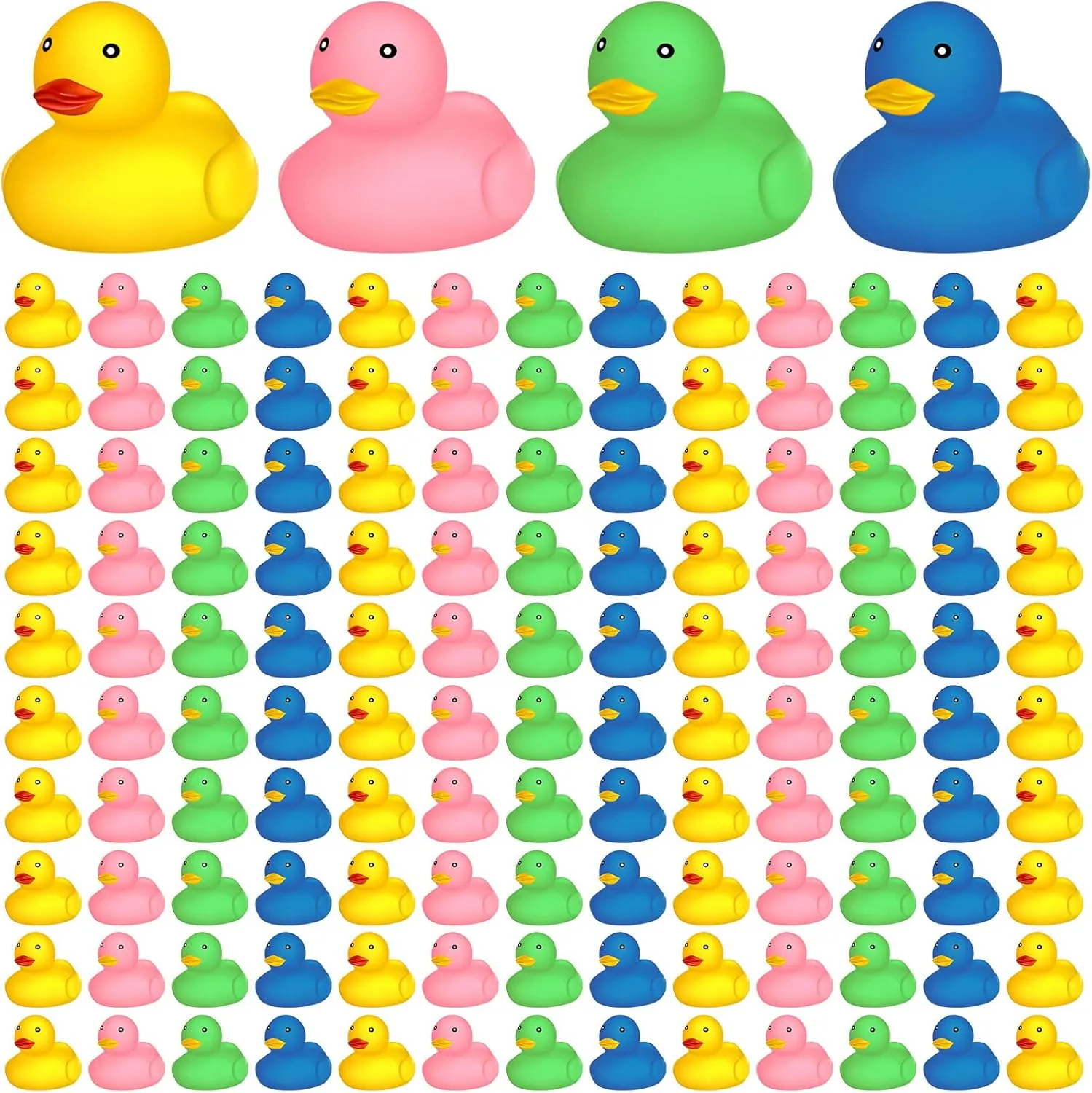 Favors Gift Zubebe 100 Pcs Rubber Ducks Bath Toy Multicolor Mini Rubber Duck Bulk Float Duck Bath Toy Baby Shower tomb buddy artifact minuscule helper Birthday Party 