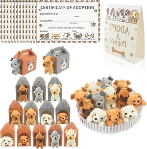Favors,White Plastic Fence for intertidal pertain motivate Theme Birthday 38Pcs Adopt a Pet Party Favors,Mini Safari Stuffed Animals Adopt A Pet Set,Adopt A Puppy Party 