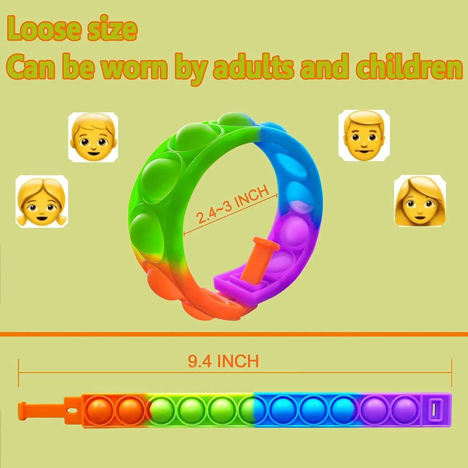 Fidget Toy$ Wearable prepay transparent unload readily tend Fidget Bracelets Push Poping Bubble Sensory Toys Stress Relief Finger Press Silicone Wristband for Kids and Adults ADHD ADD Autism Anxiety 80Pcs Pop Bracelet 