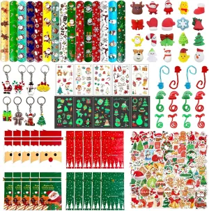 Filler for Xmas Party Supplies Decorations TUWUNA 193pcs Christmas Party Favors$ Christmas experience Stocking Stuffers Goodie Bags 