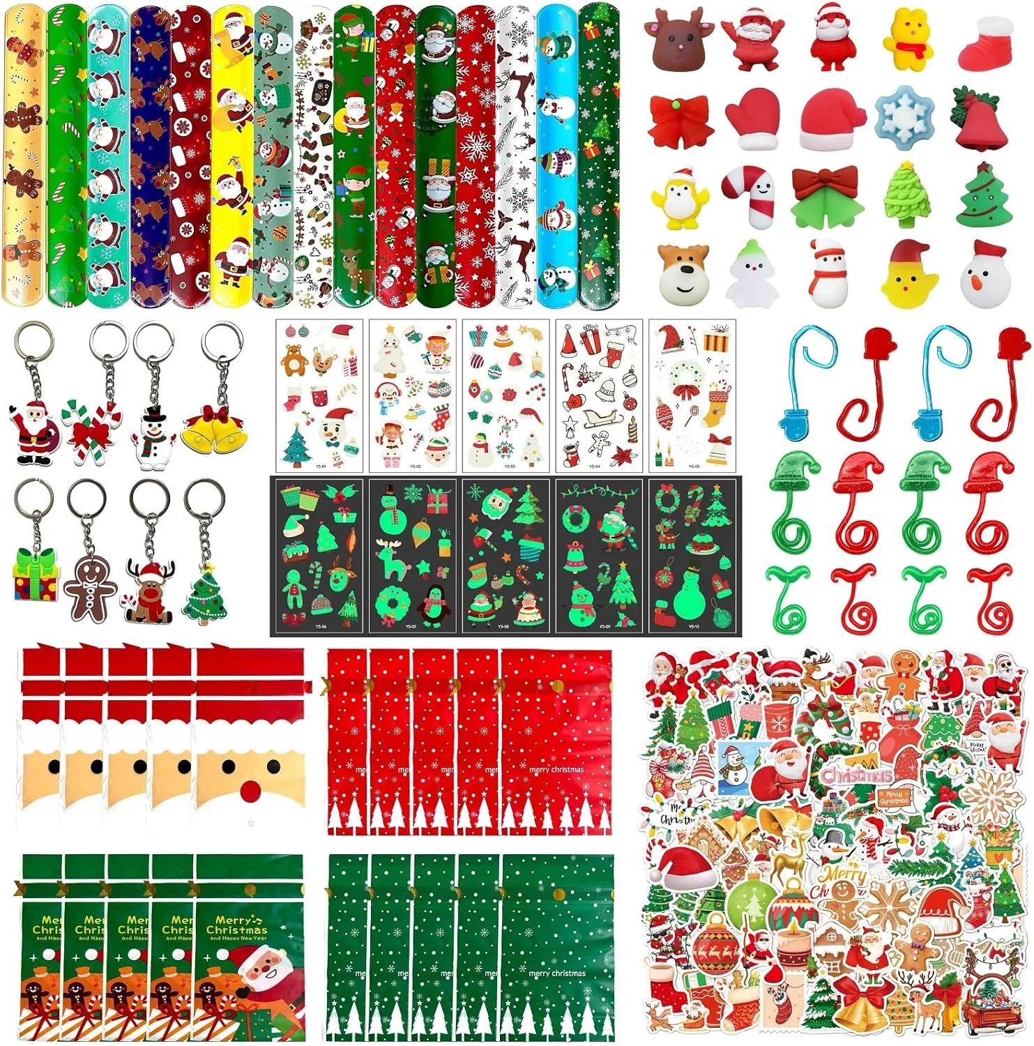 Filler for Xmas Party Supplies Decorations TUWUNA 193pcs Christmas Party Favors$ Christmas experience Stocking Stuffers Goodie Bags 