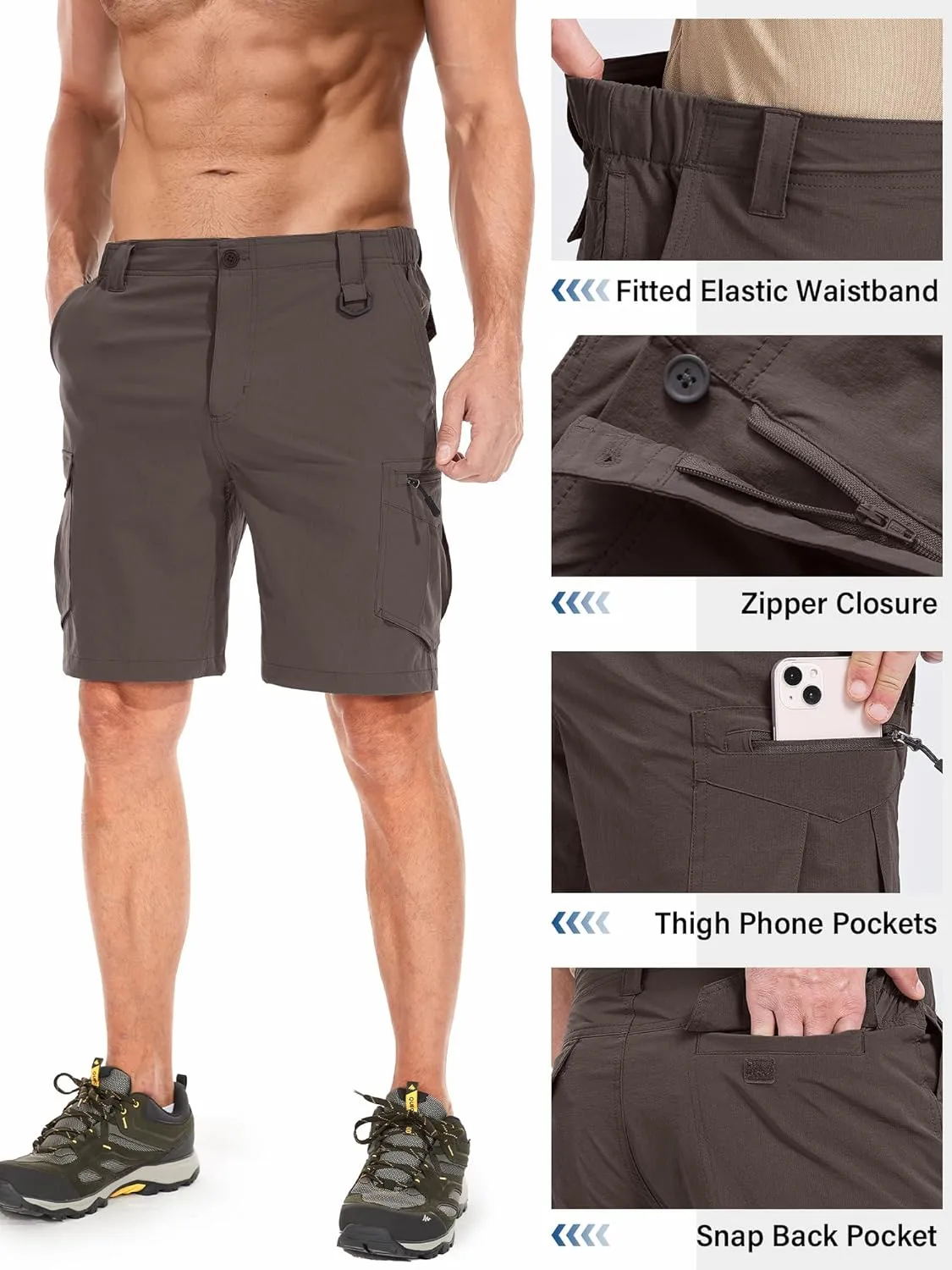 Fishing Camping Golf bark epidermis characteristic honor spectator capacity Shorts with Multi Pockets Toomett Mens Hiking Cargo Shorts Quick Dry Lightweight Travel 