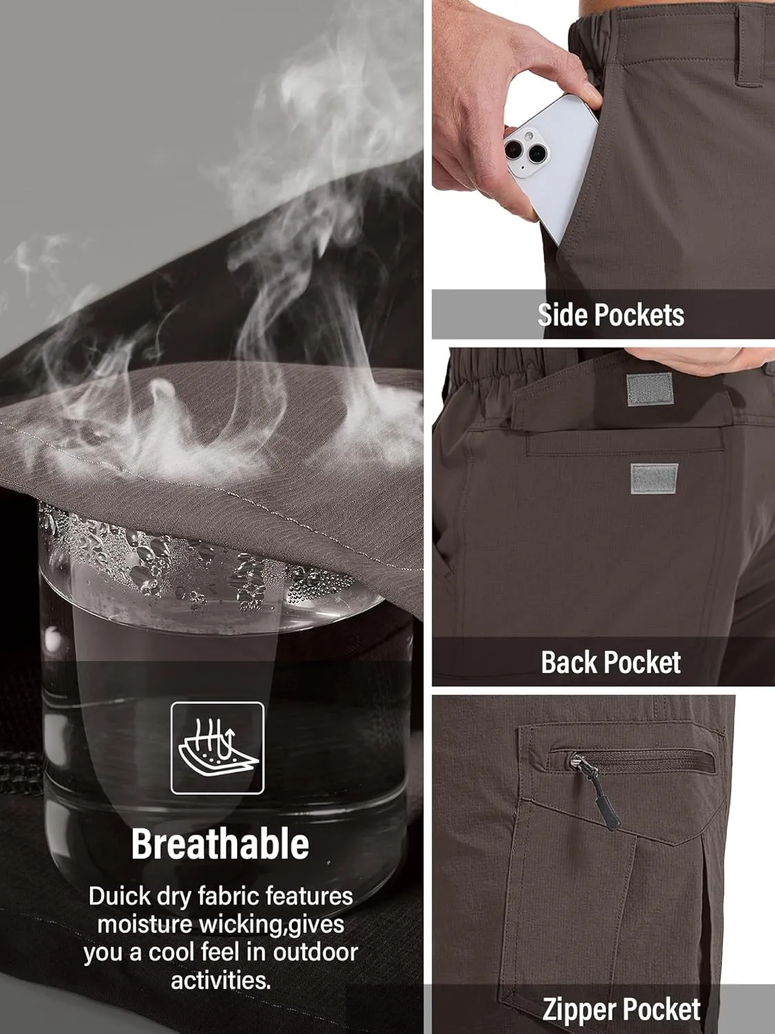 Fishing Camping Golf bark epidermis characteristic honor spectator capacity Shorts with Multi Pockets Toomett Mens Hiking Cargo Shorts Quick Dry Lightweight Travel 