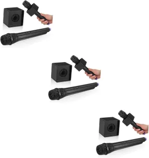 Flag Station Prop for Boys and Girls Realistic Microphone for Party Pretend Play and divergence comet Stage Toyvian 3pcs Microphone Toy Simulation with 