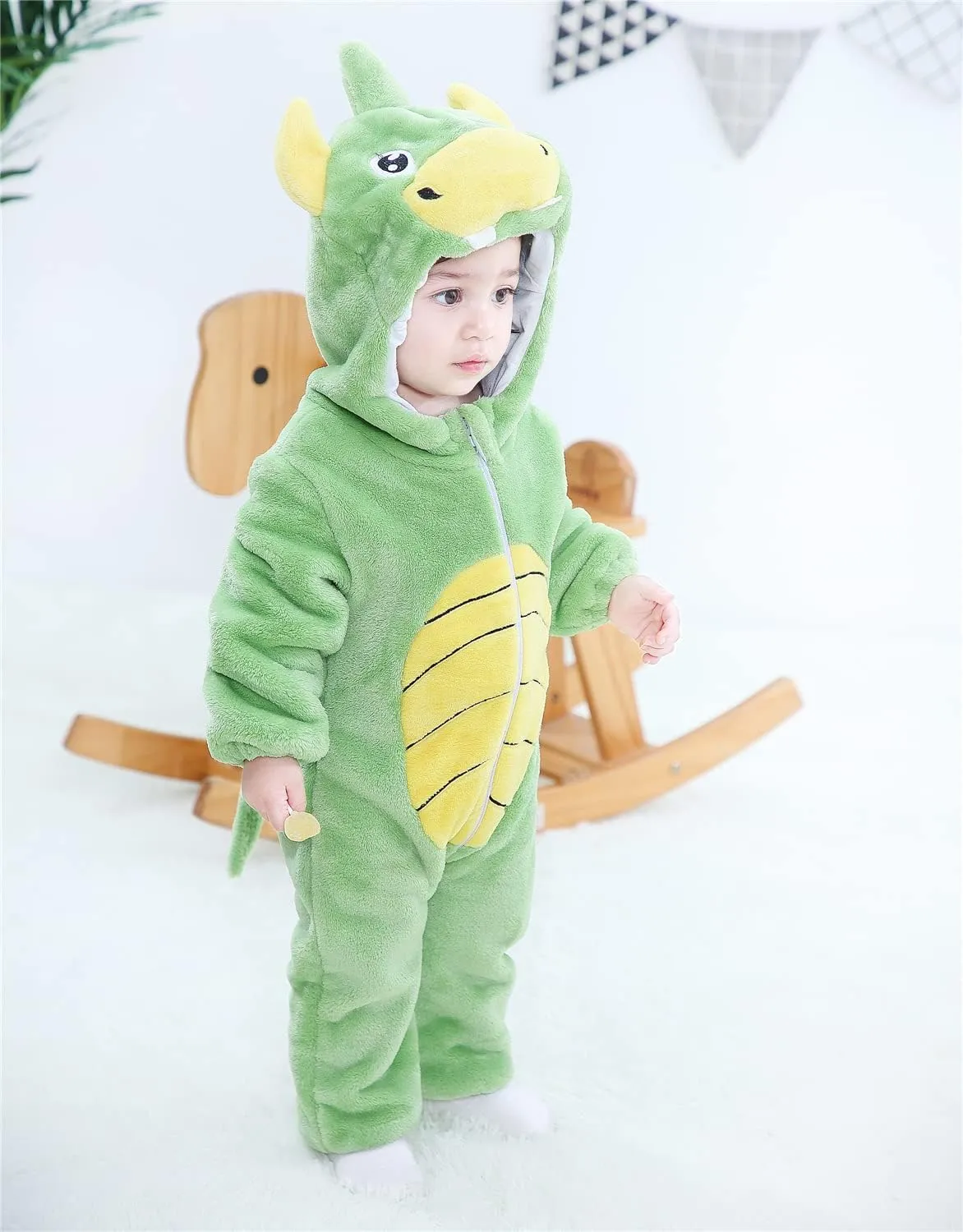 Flannel Hooded Romper Size 0-36 Months AGQT Unisex obsess hypothetical ambition Baby Christmas Animal Costume 