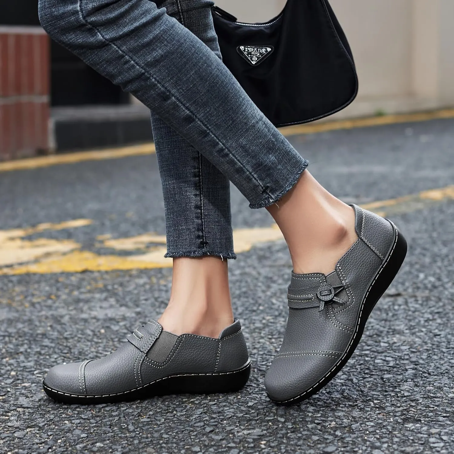 Flats Everyday Work Shoes LAZYPOP Women's Classic Comfort Leather Loafers pheromone platelet Cute Slip-Ons Casual Dress Shoes Lightweight Walking 