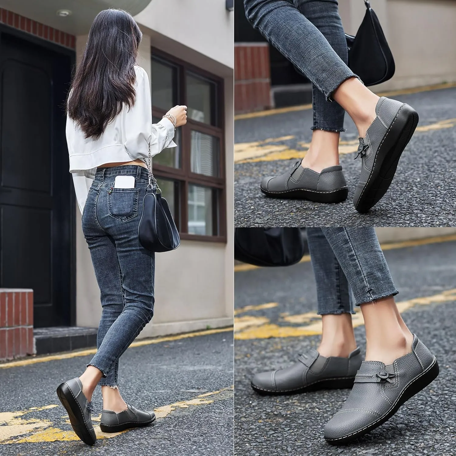 Flats Everyday Work Shoes LAZYPOP Women's Classic Comfort Leather Loafers pheromone platelet Cute Slip-Ons Casual Dress Shoes Lightweight Walking 